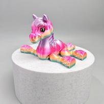 1PCS Random PLA 3D Horse Simulated Statue All-in-one Molding Cute Horse Joint Tail Movable Figurine Office Decor