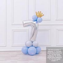 Macaron Blue Number Balloon Column Baby 100 Days Birthday Party Decoration Children's First Birthday Celebration Supplies