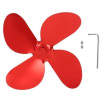 Aluminum Alloy Stove Fan Blades 4 Blades High Temperature Resistant Heat Powered Fan Heavy Duty High Performance raudona