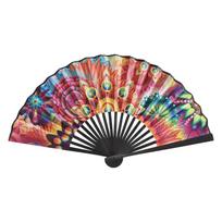 Chinese Style 23 Cm Kung Fu Fan Gradient Colorful Reflective Folding Hand Fan Personality Foldable Hand Rave Fan Music