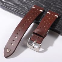 Breathable Cowhide Watch Strap for Omega for Seiko Watch Band 20mm 22mm Oil Wax Leather Wristband Men Women Bracelet Accessories 20mm&Silver Buckle
