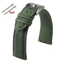 Sailcloth Watch Strap 20mm 22mm for Omega Watch Bracelet Two-Sided Nylon Watchband Quick Release Sport Wristband Belt for Men 20mm žalia