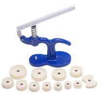Pressure Repair Press Tool Watch Back Closer Watchmaker Tools Case Crystal Glass Hand-tools with 12 Plastic Dies Kits mėlyna
