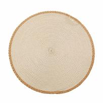 Simple Heat Insulation Woven Placemat Anti-scald Anti-slip Coffee Cup Mats Coaster Middle East Style Solid Color Table Mat Craft (Beige,L) smėlis