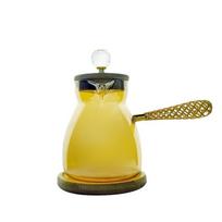 Heat-resistant Turkish Coffee Pot 350 ML Hollowed Handle High Borosilicate Glass Coffee Pot with Base Transparent