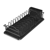 Non-Slip Expandable Dish Drying Rack Large Capacity Draining Sink Drain Rack with Cutlery Holder Space Saving juoda