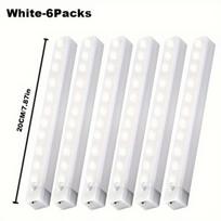6-Vnt LED Judesio Jutiklio Spintelių Šviestuvai, USB Įkraunami., 20 cm / 7,87 colio