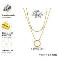 Vnox 2pcs Gold Color Link Chain Necklace Set for Women, Stainless Steel Waterproof Anti-allergy Necklaces, Fashion Jewelry Gifts