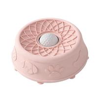 Anti-spill Pet Lick Toy Bite Resistant Non Tip Design Slow Feeder Self-Soothing Silicone Interactive Snack Bowl Healthy Eating rožinė