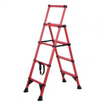 Aluminum Telescoping Herringbone Ladder, 4 Step Ladder, Portable Foldable Ladder with Cushion Anti-Slip Feet