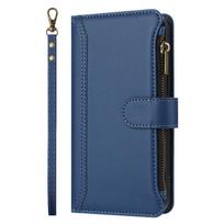 For Samsung Galaxy Note 20 Ultra Note 10 Plus 9 8 Wallet Case, RFID Blocking Case Kickstand Flip Cover Wrist Strap Card Holder For Galaxy Note 20 tamsiai mėlyna spalva