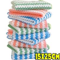 Microfiber Cleaning Cloth Velvet Thickened Dishcloths High Absorbent Scouring Kitchen Washing Dish Rags Household Wipe Towels 10PCS