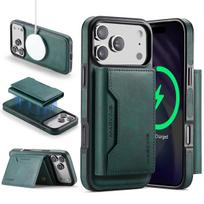 Detachable RFID Leather Phone Case for IPhone 17 Pro Max 16 Plus 15 14 13 12 Magnetic Cards Solt Wallet Wireless Charging Cover iPhone 13 Pro žalia