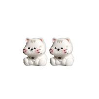2 Pcs Mini Cat Figurines, Miniature Kittens Micro Landscape Decoration, Tiny Resin Animal Cake Toppers for DIY Terrarium Crafts, Fairy Moss Garden J