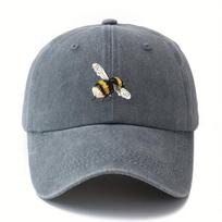 Cartoon bee patterned baseball cap with lightweight curved brim suitable for outdoor camping travel and leisure wear Adjustable