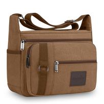 Men's Canvas Shoulder Bag – Stylish Crossbody Messenger Tote for Casual Travel & Everyday Use žalia