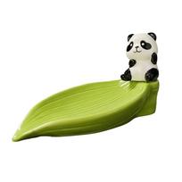 Cute Panda Soap Dish Bamboo Soap Rack Green Self Draining Soap Holder  Shower Style 1