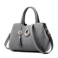 Yogodlns Moteriška odinė rankinė su viršutine rankena Satchel Totes Bag 28cm*14cm*21cm tamsiai pilka spalva