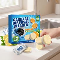 Garbage Disposal Cleaner Tablets 12 Pack Fresh Citrus Scent Dishwasher Safe Biodegradable Cleaning Tablets for Kitchen Sink Drain Maintenance One Size