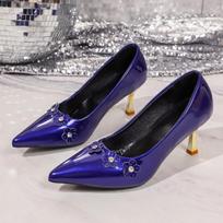 2026 Spring New Large European and American Fine Heel Flower High Heels for Women 35