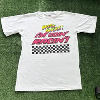 Vintage T Shirt Mens Medium White Single Stitch Graphic Print 90s Racing XXXXL