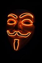 Light-up Mask, LED Mask, Face Mask, EL Wire, Luminous, Cosplay, Halloween, Festival, Event, Costume (Orange)