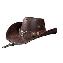 Western cowboy hat for men and women, classic, retro, wide brim, sun protection, breathable PU leather, unisex, outdoor party hat