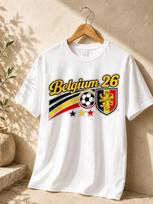 Retro Belgium Soccer Cup T-Shirt, 90s World Cup 2026 Team Graphic Tee S