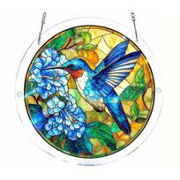 Yousheng Acrylic Jigsaw Puzzle Suncatcher, Tree of Life/Flowers Stained Glass Style Window Hanging Decor, DIY Sun Catcher Kit for Home, Garden 19cm E