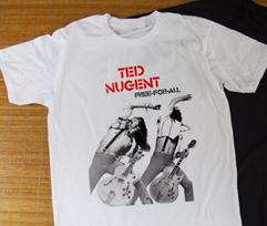 Muzikiniai marškinėliai Ted Nugent Free-for-All albumas Balti marškinėliai S-5XL S