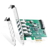 Binardat PCIe to 4-Port USB 3.0 Expansion Card, Self-Powered, Low Profile Bracket, USB3 Hub Controller Adapter for Windows 1011