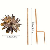 Rustic Metal Daisy Garden Stake Rusted Cornflower Decoration Decorative Plant Stake  Outdoor Lawn 1Pcs