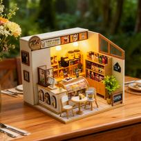 CRESYMME Miniature House Dollhouse Book Nook Kit Wooden DIY 3D Hobby Handmade (Fuwari Milk Tea Shop)