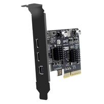 NFHK PCI-E Express 4x & Mini DisplayPort 1.4 Input to Dual 10Gbps USB 3.1 Type-C & 4K 60Hz Output Desktop Graphics Expansion Card Adapter ASM3142