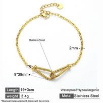 Adjustable Gold-Plated Titanium Steel Horseshoe Buckle Bracelet auksas