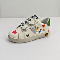 5002 Velcro Four Seasons Star Canvas Sneakers - Korean Style Sequin Girls' Casual Soft Sole Shoes 15.5 cm