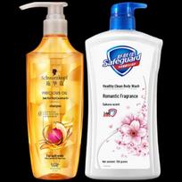 Safeguard Sakura Body Wash & Schwarzkopf Shampoo Set