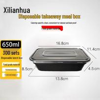 Disposable Thickened Transparent Square Meal Prep Containers with Lids