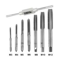 M3-M12 Metric Thread Adjustable T-Handle Wrench High Speed Steel Tapping Tools  Machine Taps 8PCS