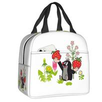 Little Maulwurf Mole Pointing Thermal Insulated Lunch Bag Women Cartoon Anime Krtek Resuable Lunch Tote Multifunction Food Box 22x20x13cm