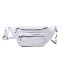 PU Oda PU Krūtinės Krepšys Vienspalvis Crossbody Juosmens Krepšys Nešiojamas Moteriškas Krūtinės Crossbody Krepšys Vyriškas balta