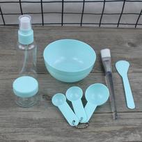 8pcs/set Facial Mask Bowl Brush Spoon Stick Set DIY Beauty Skin Care Mixing Tools žalia