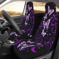 Purple Butterfly Car Accessories Car Seat Covers Bucket Seats Protector for Women Girl Full Set 2 Pcs
