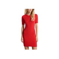 Michael Kors Solid Color Round Neck Slim Fit Short Sleeve Dress Women dresses Red MR582UIF2G-3300 S