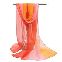 Summer Sun Protection Scarf Soft Literature Shawls Gradient Solid Color Anti-sunburn Pashmina Women oranžinė