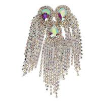1pcs Fringe Design Rhinestone Tassel Epaulet Waterdrop Design Crystal Glass Rhinestone Decorative Shoulder Board