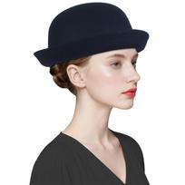 Round Crown Women’s Bowler Hat Vintage Floppy Hat Classic Derby Hat  Formal Occasions