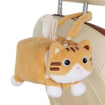 Soft Car Seat Tissue Box Cat  Shape Wall Hanging Napkin Dispenser  Car Interior Decor Style 4