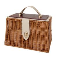 Gift Basket with Swinging Clasp Faux Rattan Woven Basket with Handle Party Favor Storage Basket for Chocolates Candies Wedding Birthday A