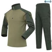 G2 Camouflage Frog Suit: Quick-Dry Tactical Top & Pants Set for Outdoor Military Training 3XL kariškai žalia